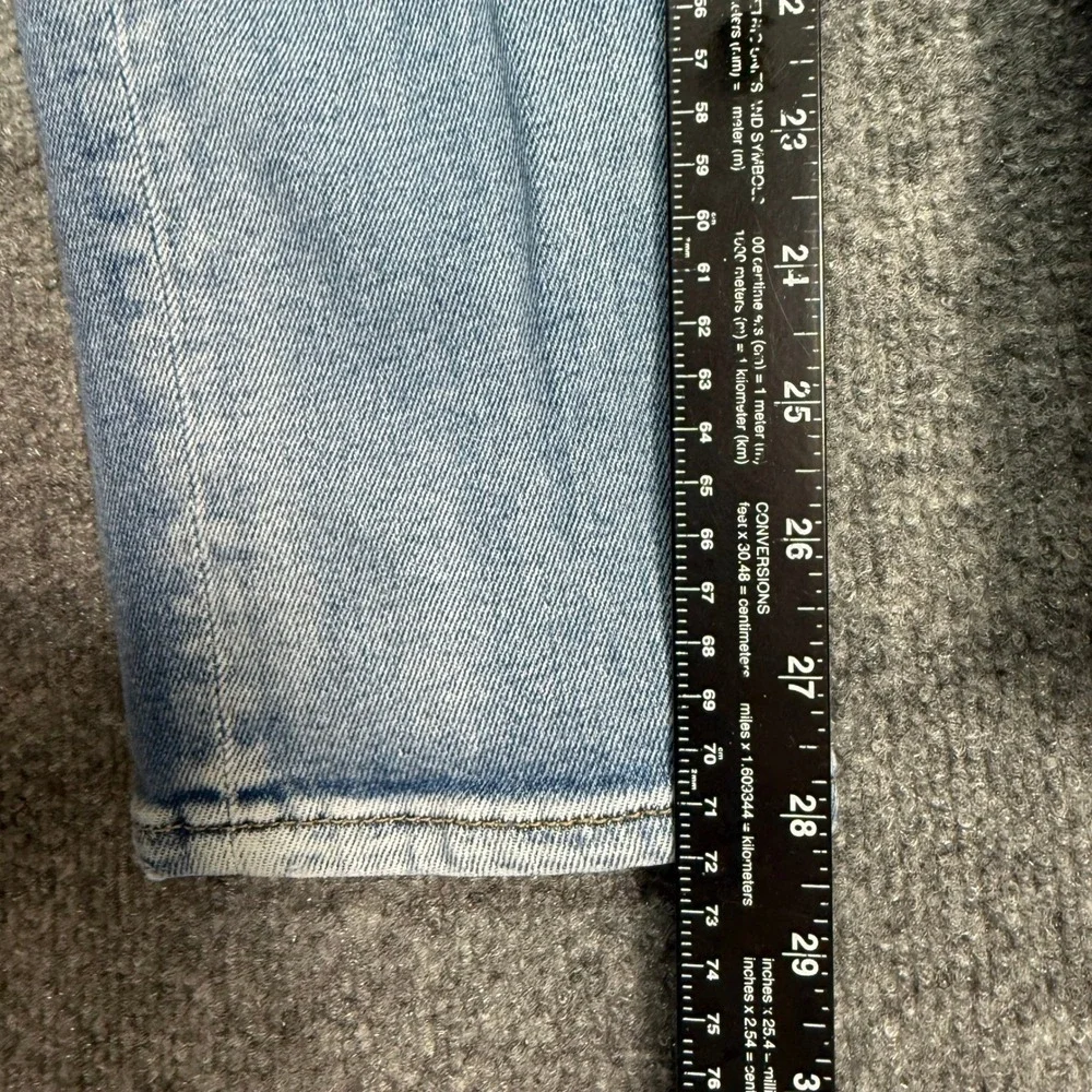 Current/Elliott Skinny Jeans Womens 31 Light Blue High Rise Distressed Knee